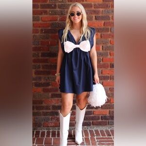 Day + Moon Bow Poplin Dress/Romper size M